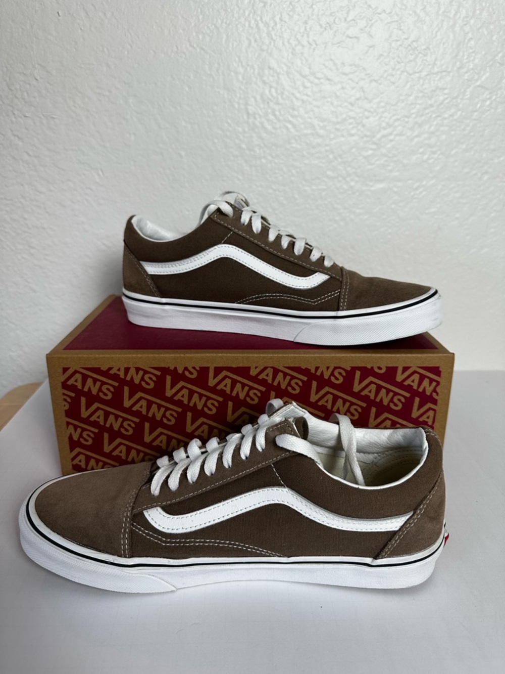 Vans Old Skool Sneakers in Brown and White